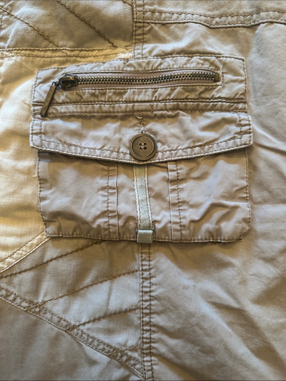 Casual Taupe Midi Skirt with Pocket Details - Picture 3 of 5